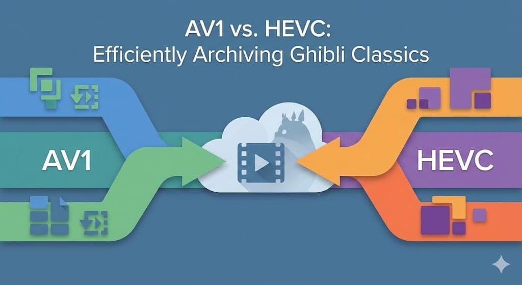 AV1 vs. HEVC: Efficiently Archiving Ghibli Classics